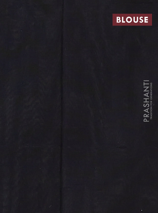 Ikat cotton saree off white and black with allover ikat butta weaves and long ikat style border