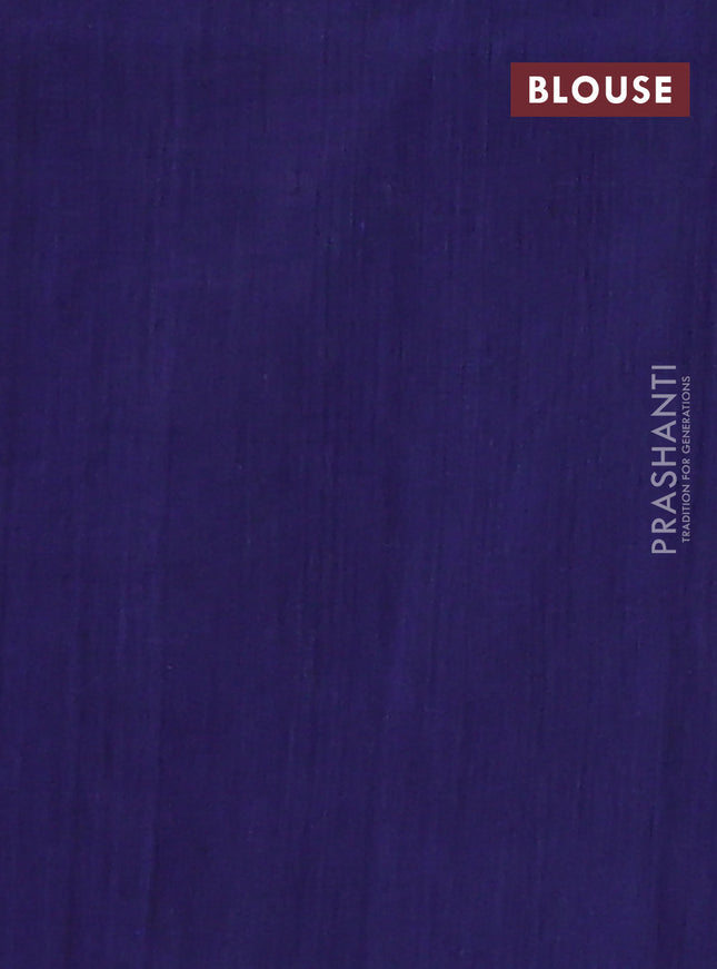 Ikat cotton saree dark blue with allover ikat weaves and simple border