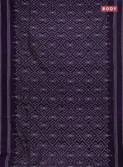 Ikat cotton saree violet with allover ikat weaves and simple border