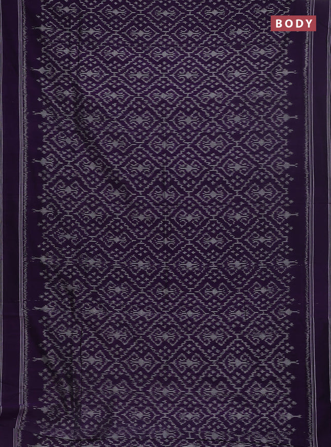 Ikat cotton saree violet with allover ikat weaves and simple border