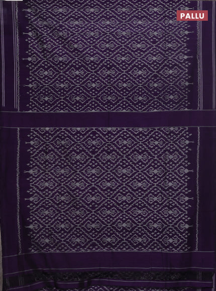 Ikat cotton saree violet with allover ikat weaves and simple border