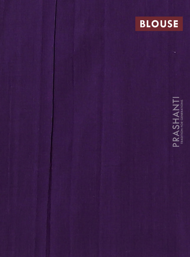 Ikat cotton saree violet with allover ikat weaves and simple border