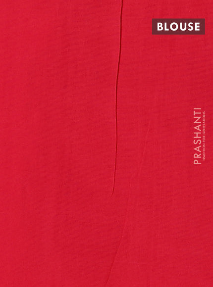 Ikat cotton saree blue and red with allover ikat weaves and simple border