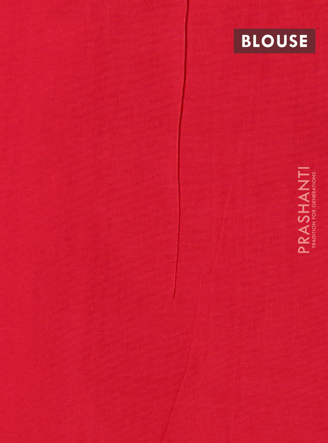 Ikat cotton saree blue and red with allover ikat weaves and simple border