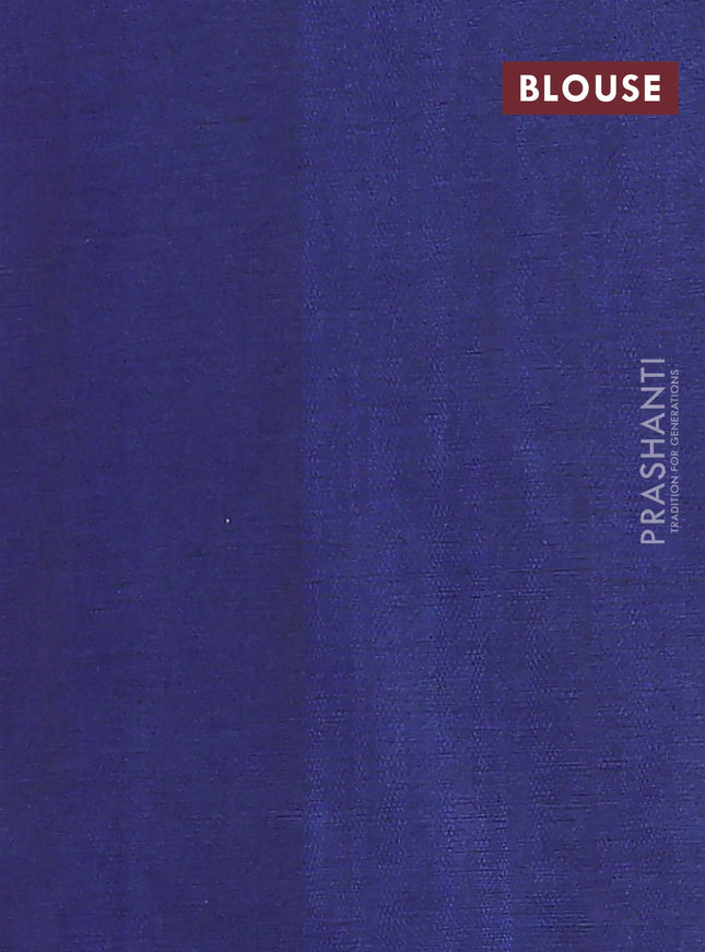 Ikat cotton saree grey and blue with allover ikat butta weaves and simple border