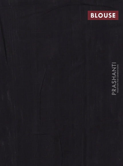 Ikat cotton saree off white and black with allover ikat butta weaves and simple border