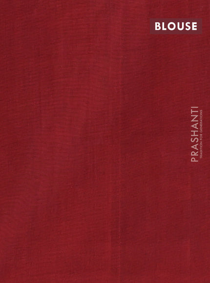 Ikat cotton saree dark peacock blue and maroon with allover ikat butta weaves and simple border