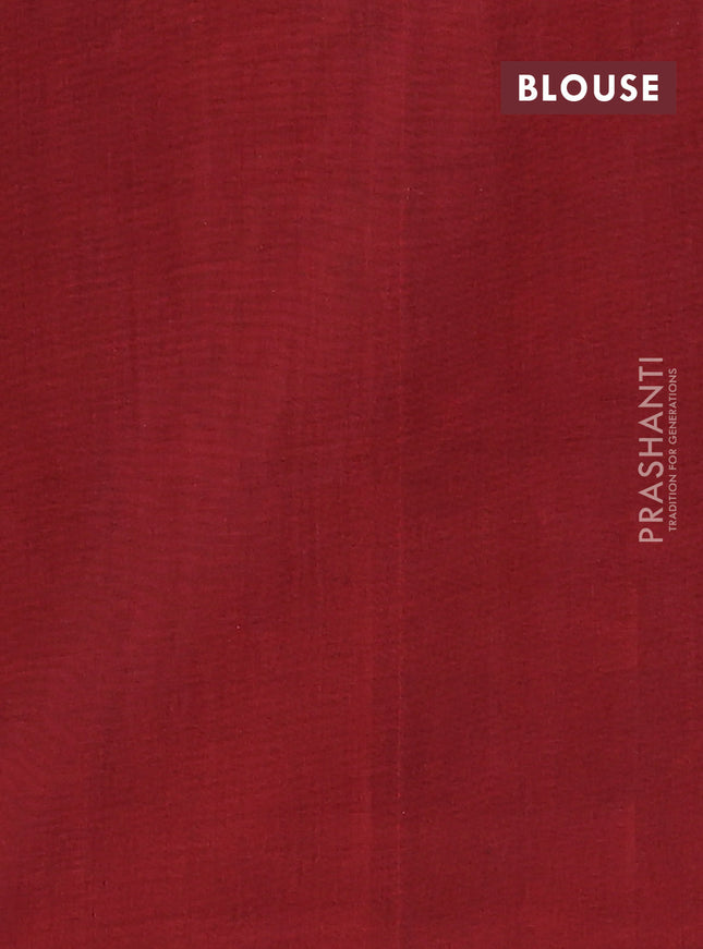 Ikat cotton saree dark peacock blue and maroon with allover ikat butta weaves and simple border