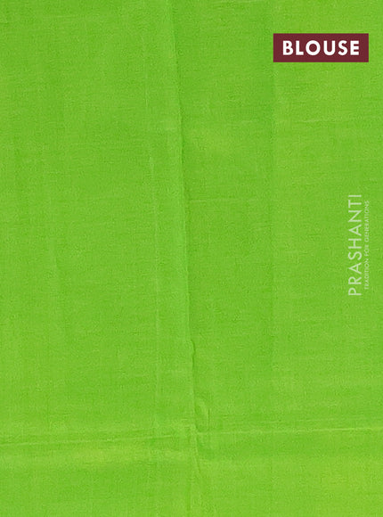 Ikat cotton saree peacock blue and light green with allover ikat butta weaves and simple border