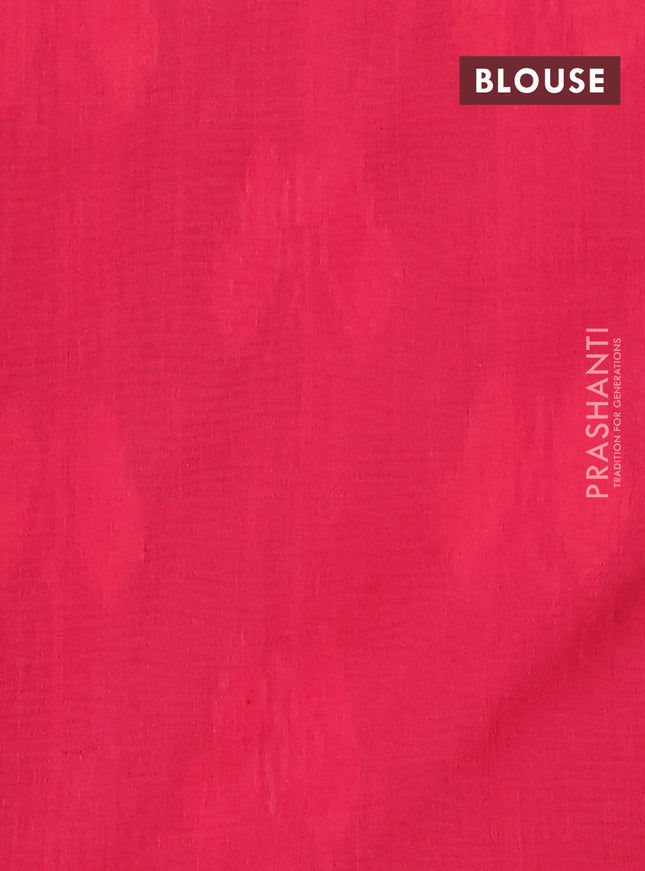 Ikat cotton saree grey and pink with allover ikat butta weaves and simple border