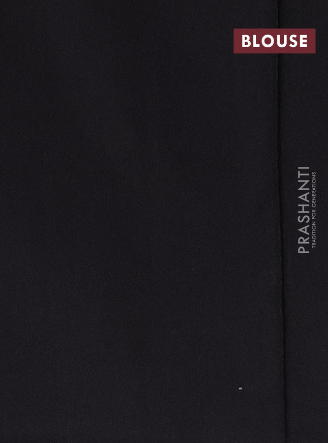 Ikat cotton saree off white and black with allover ikat butta weaves and temple design simple border