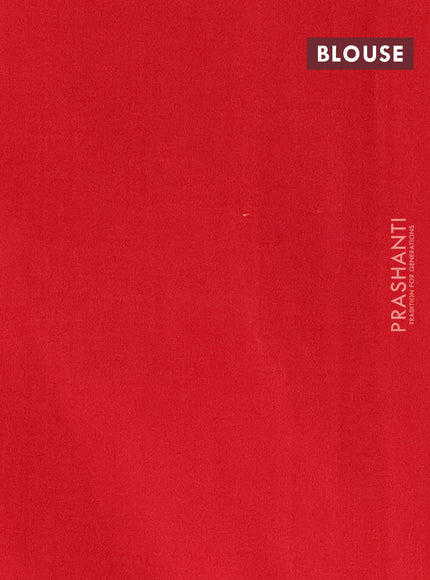 Ikat cotton saree peacock blue and off white red with allover ikat weaves and long ikat border