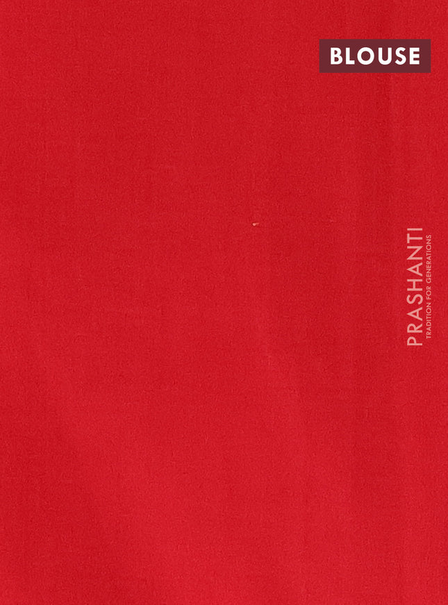 Ikat cotton saree peacock blue and off white red with allover ikat weaves and long ikat border