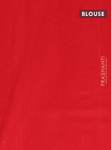 Ikat cotton saree off white and red with allover ikat butta weaves and simple border