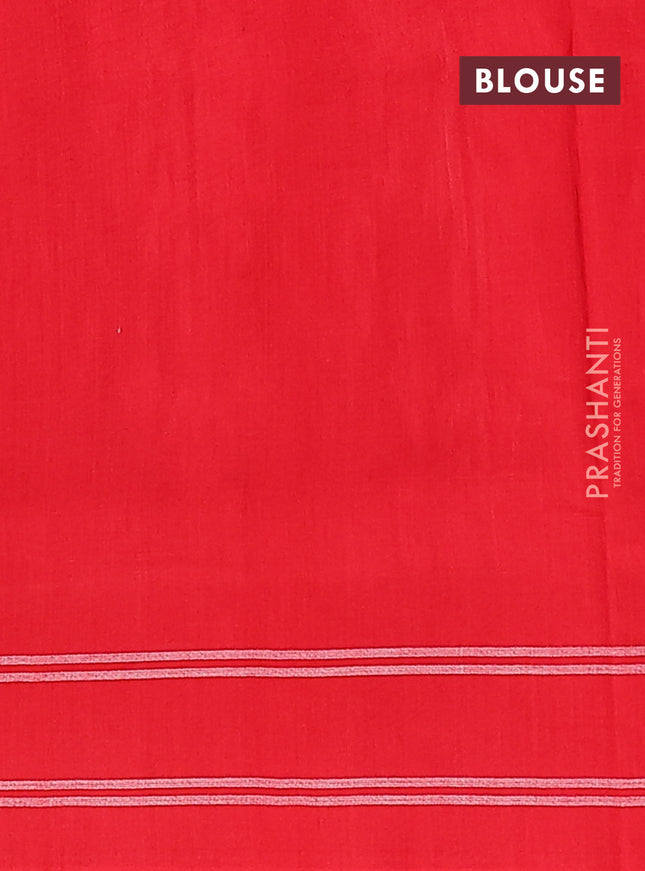 Ikat cotton saree pink shade and red with allover ikat weaves and simple border