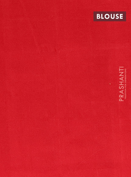 Ikat cotton saree blue shade and red with allover ikat weaves and ikat border