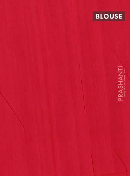 Ikat cotton saree black and red with allover ikat weaves and simple border