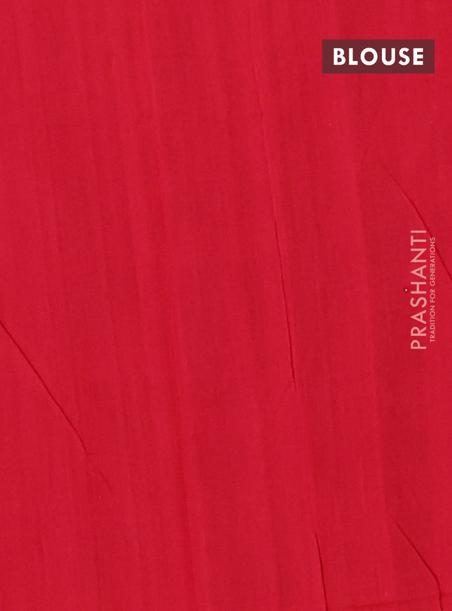 Ikat cotton saree black and red with allover ikat weaves and simple border