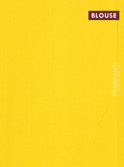 Ikat cotton saree blue and yellow with allover ikat butta weaves and simple border