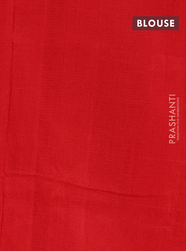 Ikat cotton saree black and red with allover ikat butta weaves and simple border