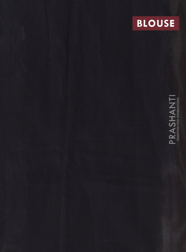 Ikat cotton saree off white and black with allover zig zag ikat weaves and long ikat style border