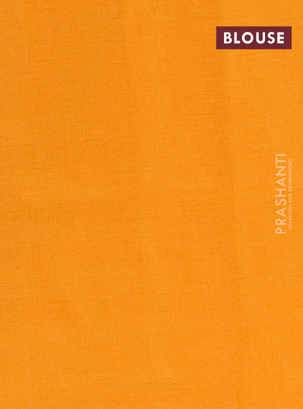 Ikat cotton saree bottle green and mango yellow with allover ikat butta weaves and long ikat style border