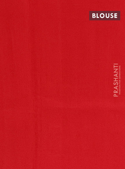 Ikat cotton saree dak blue and red with allover ikat butta weaves and long ikat style border