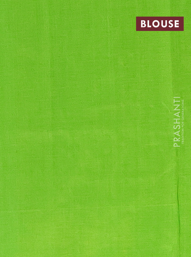 Ikat cotton saree navy blue and light green with allover ikat butta weaves and long ikat style border