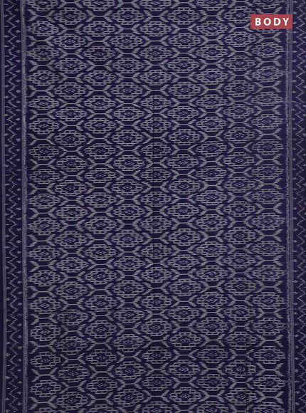 Ikat cotton saree blue with allover ikat weaves and ikat style border