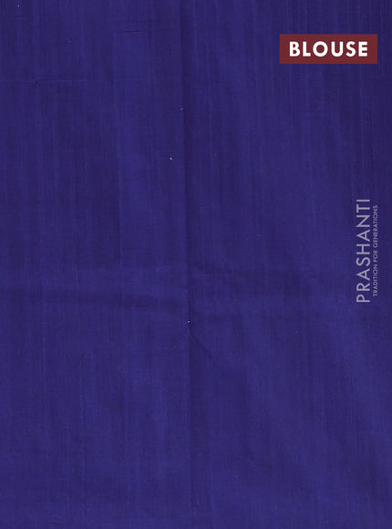 Ikat cotton saree blue with allover ikat weaves and ikat style border