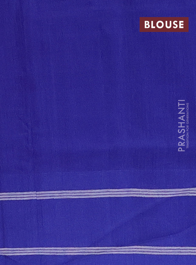Ikat cotton saree maroon grey and blue with allover ikat butta weaves and rettapet border