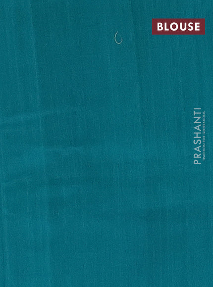 Ikat cotton saree dark sandal and teal green with allover ikat butta weaves and long ikat style border