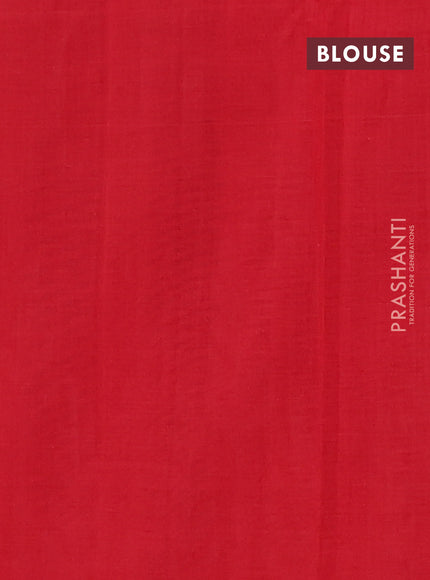 Ikat cotton saree deep violet and red with allover ikat weaves and simple border