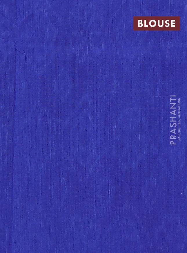 Ikat cotton saree green and blue with allover ikat weaves and simple border