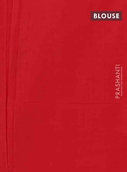 Ikat cotton saree black and red with allover ikat weaves and simple border