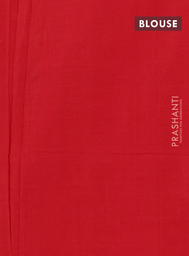 Ikat cotton saree black and red with allover ikat weaves and simple border