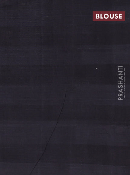 Ikat cotton saree off white. and black with stripes pattern and simple border