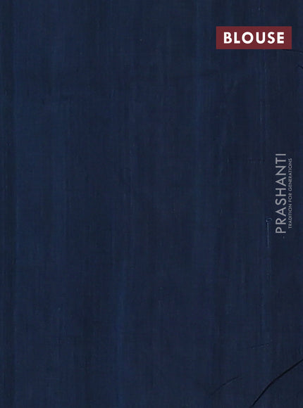 Ikat cotton saree peacock blue with allover ikat weaves and ikat style border