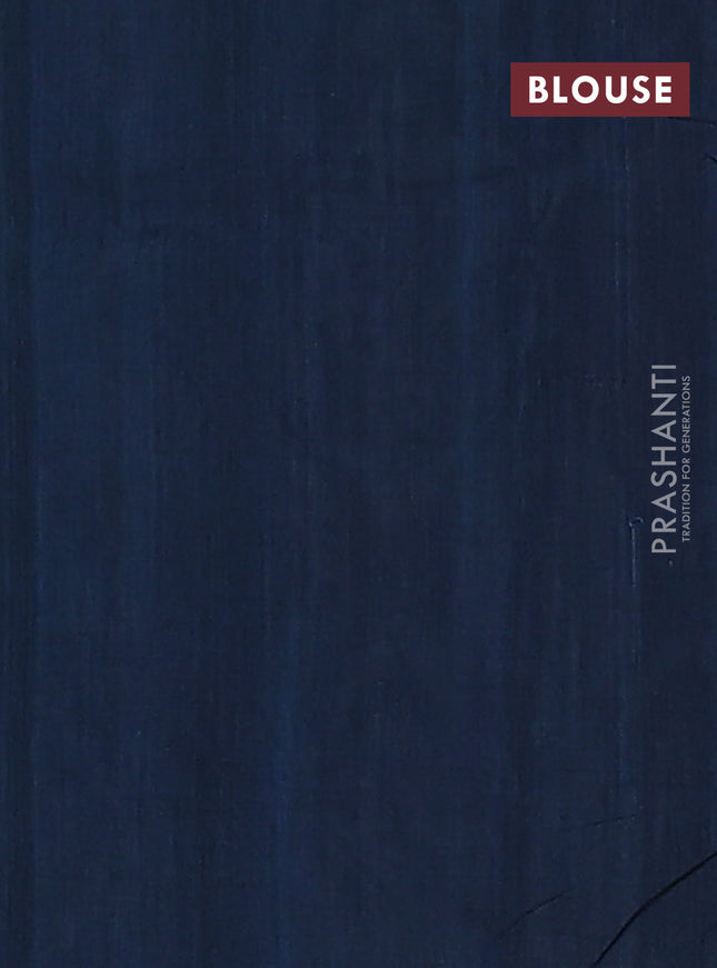 Ikat cotton saree peacock blue with allover ikat weaves and ikat style border