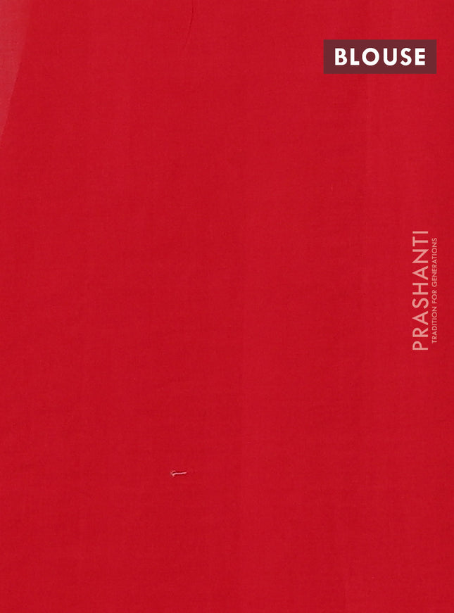 Ikat cotton saree cream and red with allover ikat butta weaves and long ikat style border