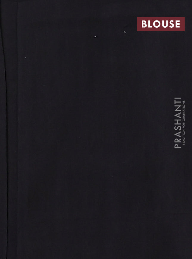 Ikat cotton saree off white and black with allover ikat butta weaves and long ikat style border