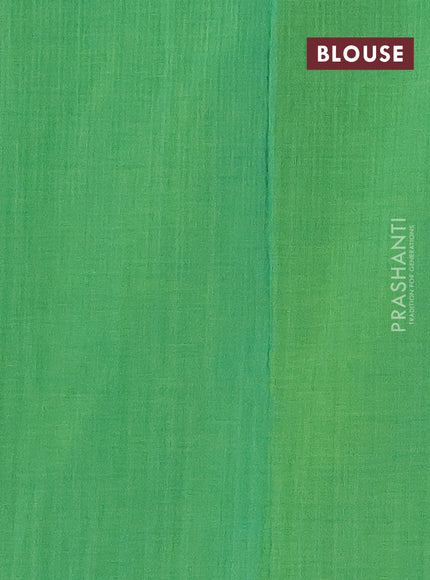 Ikat cotton saree grey and green with allover ikat butta weaves and ikat style border