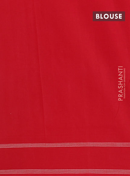 Ikat cotton saree blue shade and red with allover ikat weaves and rettapet border