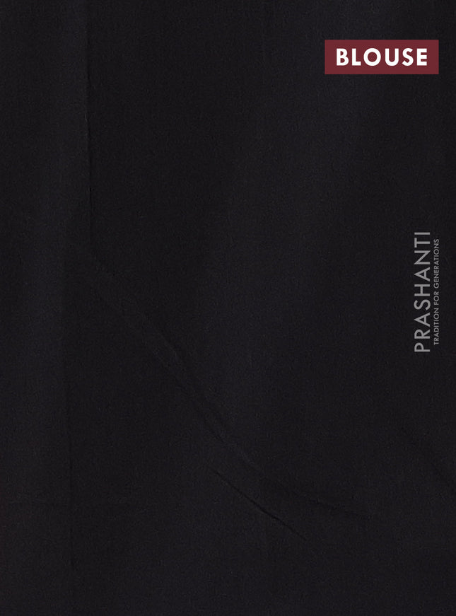 Ikat cotton saree yellow black and red with plain body and long ikat style border