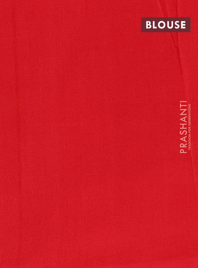 Ikat cotton saree maroon and cream with allover ikat butta weaves and simple border