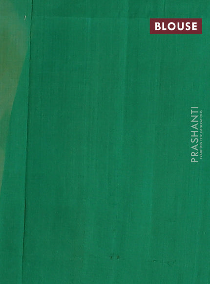 Ikat cotton saree multi colour and green with allover ikat weaves and simple border