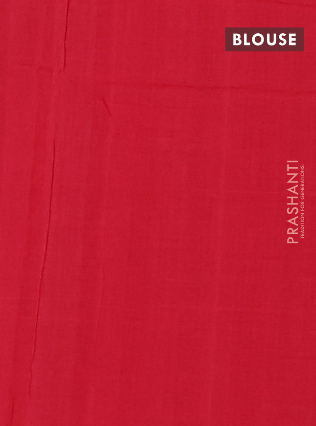 Ikat cotton saree black and red with allover ikat weaves and simple border