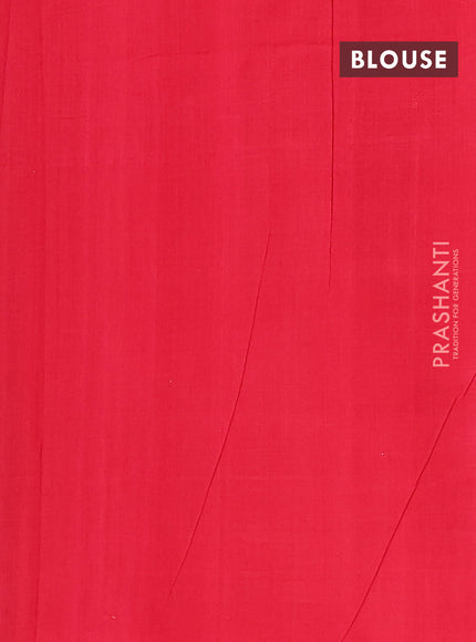 Ikat cotton saree blue and red with allover ikat weaves and simple border