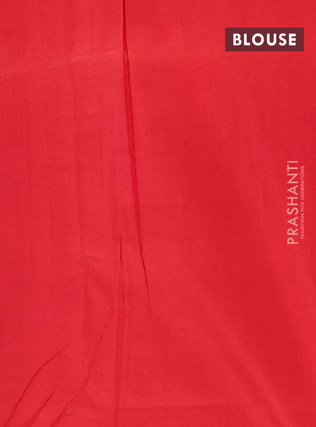 Ikat cotton saree black and red with allover ikat weaves and simple border