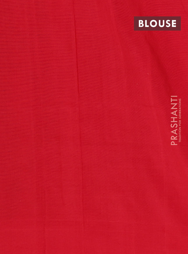 Ikat cotton saree black and red with allover ikat weaves and simple border